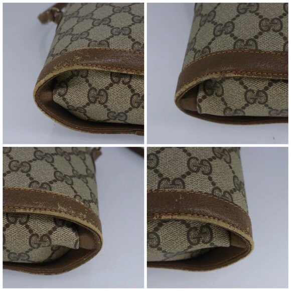 GUCCI GG Supreme Web Sherry Line Shoulder Bag PVC Beige Red - Picture 15 of 15